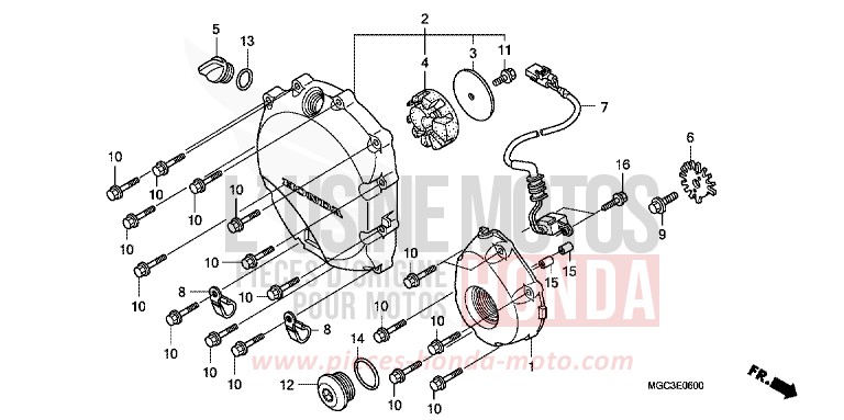 PANNEAU CARTER-MOTEUR D. de CB1100 ABS CANDY GLORY RED-U (R101) 2013